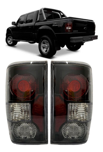 Imagem 1 de 2 de Par Lanterna Ford Ranger 2005 2006 2007 2008 2009 Sport Fume