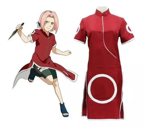 Cosplay Sakura Anime Manto Kimono Naruto Classico Estiloso