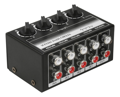 - Mini Mezclador Pasivo Estéreo Portátil De 4 Canales Rca