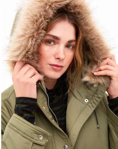 Parka Mujer Opposite Gorro Pelo Forro Acolchado Cuotas sin