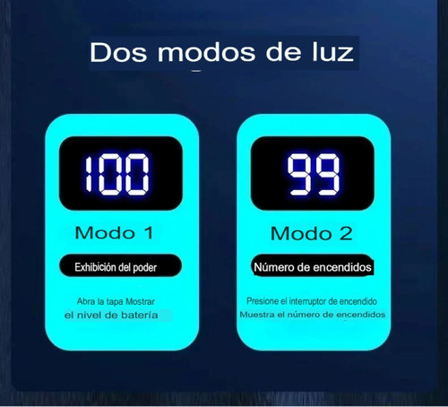 Encendedor Giroscópico Mecha Doble Arco Con Iluminación Usb