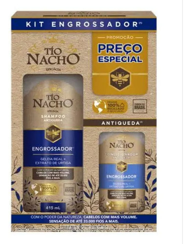 Kit Tio Nacho Engrossador Shampoo 415ml Condicionador 200ml