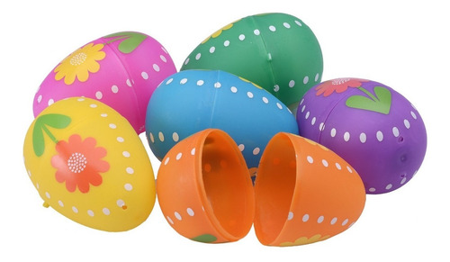 12 Huevos De Plástico Para Pascua Para Rellenar Flores Pint
