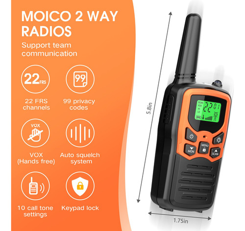 Walkie Talkies Moico Walkie Talkies De Largo Alcance Para Color Bandas De Frecuencia