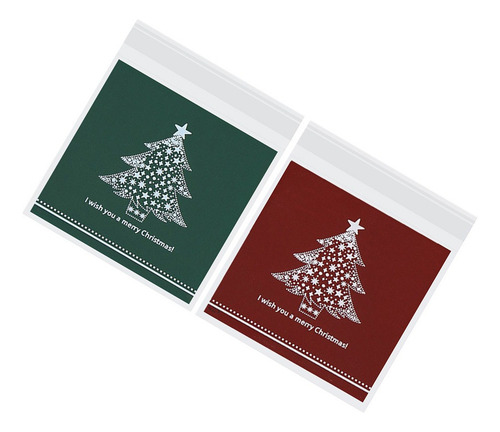 ¡ 200 Bolsas De Celofán Navideñas Con Diseño De Árbol De