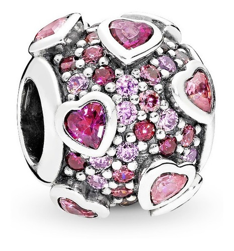 Dije Charm Pandora Corazones Luminosos Rosa Original