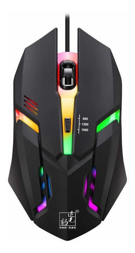 Mouse Gamer Barato K2 Rgb Con Cable 800/1200/1600 Dpi