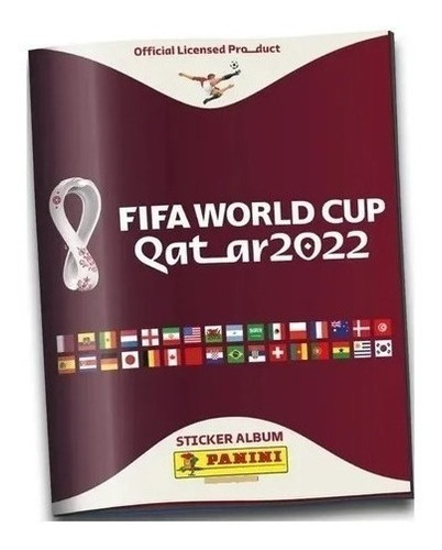 Álbum FIFA World Cup Qatar 2022 US version Panini bordó/plateado tapa blanda