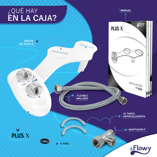 Grifería Bidet Para Inodoro Ducha Inteligente Flowy Plus X Blanco Cromado