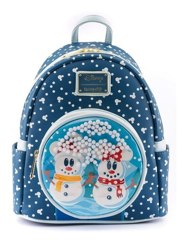 Loungefly Disney Snowman Minnie Mickey Snow Color Azul