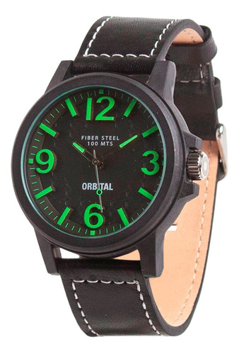 Reloj Orbital Cuero Original Caballero Gc 10atm Cyber Outlet