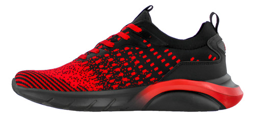 Tenis Caballero Deportivo Running Ligeros Charly 1086396 Negro/rojo
