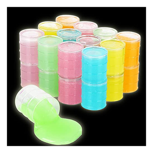 24 Pack Glow En El Slime Oscuro,multi Colores Cristal 67nsf