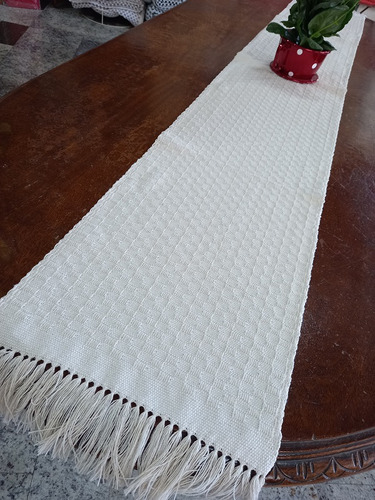 Trilho Caminho De Mesa 33x150 Cm De Algodão Feito Em Tear