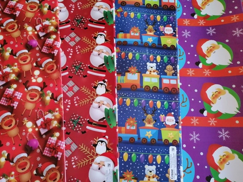 50 Pliegos De Papel Couche Para Envolver Regalos Navidad 