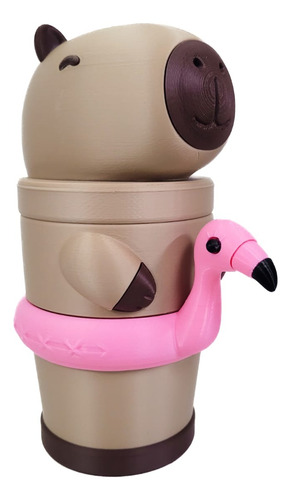 Vaso Milkshakes 300ml Con Sorbete De Regalo Capibara Flamenco X 10 Unidades