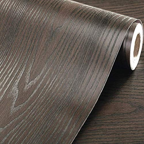 Papel Adhesivo Empapelar Madera Marron Oscuro Ancho 122 Cm