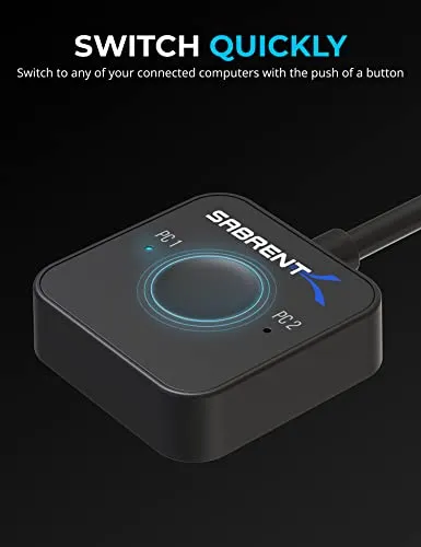 Conmutador Kvm Dual Sabrent Usb Tipo C Con Suministro De Ene
