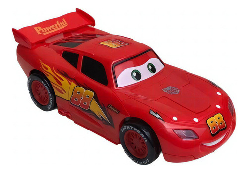 Carrinho Relâmpago Mcqueen Carros Transforma Robô Luz Som Cor Vermelho