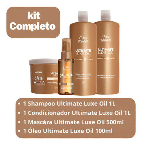 Kit Wella Ultimate Luxe Oil Com 4 Produtos