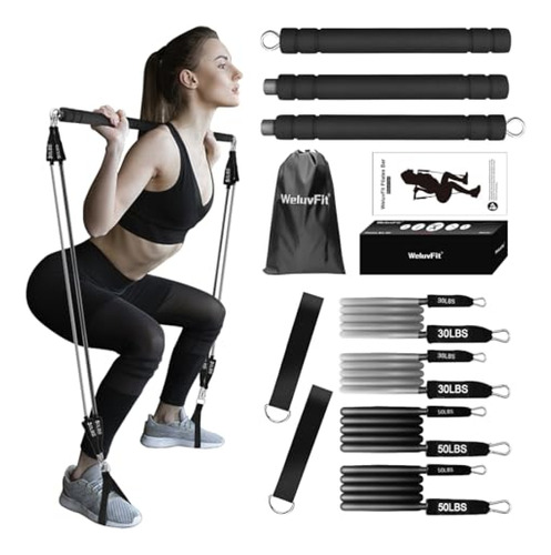 Maquina De Ejercicios  Kit De Barra De Pilates Con Bandas De