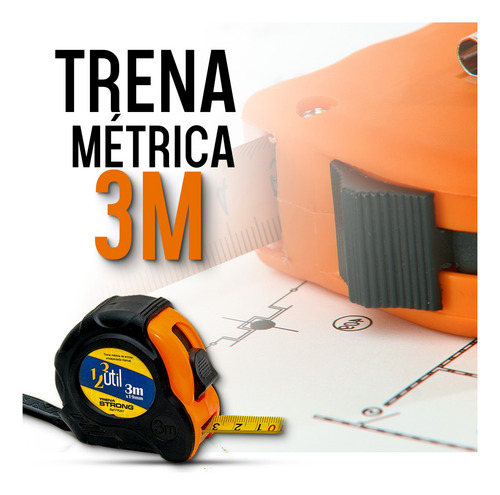 Ferramenta Trena Metrica Pro 3 Metros Profissional 123útil