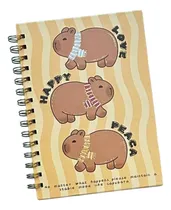 Comprar Libreta Argollada Tapa Dura Diseño  Kawaii Labubu Capybara