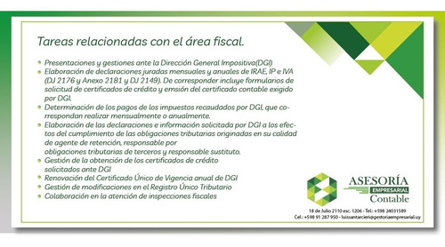 Imagen 3 de 12 de Gestor Administración Empresa Contador Bps Dgi Mtss Bse Ain