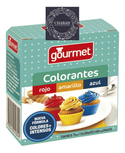 Colorantes Liquido Gourmet Pack 75cc Rojo/amarillo/azul