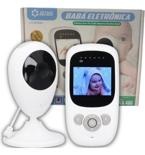 Baba Eletronica Camera Audio S/ Fio E Visor 2.4 Lt-sp880 Cor Branco