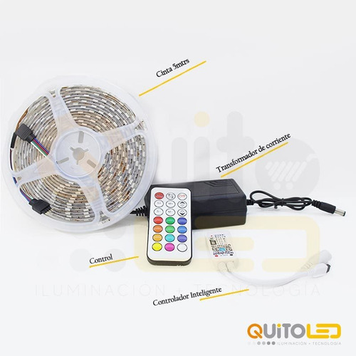Cinta Rollo Tira Led Rgb 5050 Funciona Con Alexa Home Sonoff