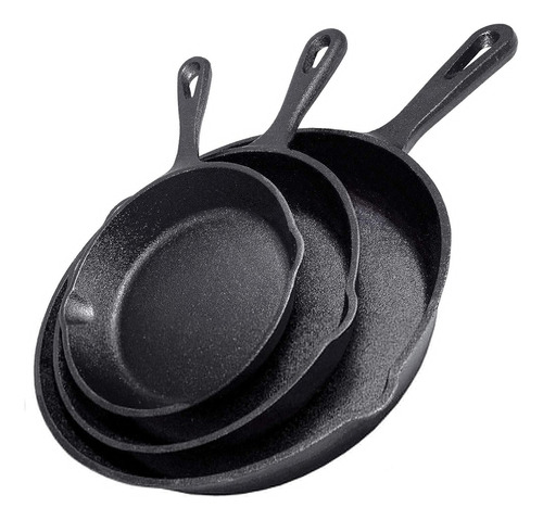 Sartenes De Hierro Fundido Juego De Sartenes 3 Piezas