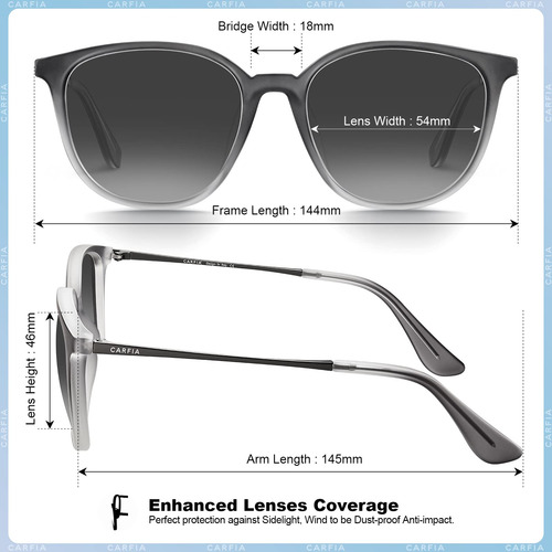 Carfia Gafas De Sol Hombre Mujer Uv400 Protección Ca5300