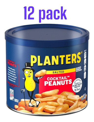 12 Cacahuates Salados Planters 340g Peanuts Cocktail