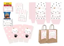 Comprar Kit Imprimible Candy Bar Gata Gatita Rosa Personalizado
