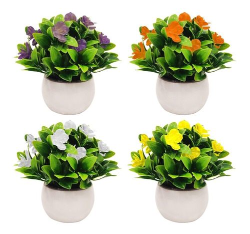 Planta Artificial Flor Con Maceta Colores M2 - Sheshu Home