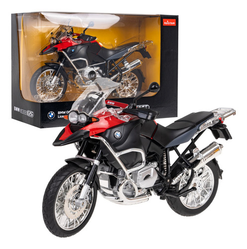 Moto Bmw 1200 R Gs Coleccion Esc1:9 Metal Diecast Grande Rojo