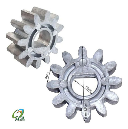 Imagem 2 de 2 de Coroa Engrenagem Externa Metal 12 Dentes Marca Rossi