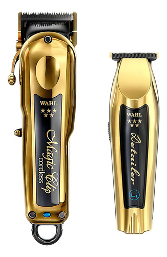 Conjunto Wahl Clipper + Trimmer Cordless Professional Gold Cs