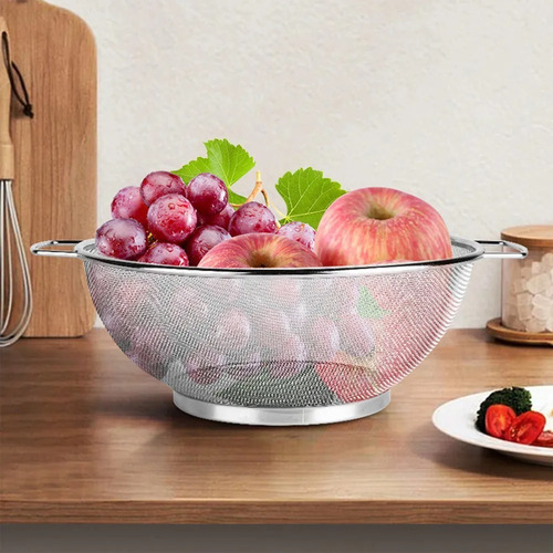 Colador Escurridor Acero Inoxidable 26cm Pastas Verduras Plateado