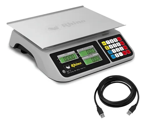 Báscula Digital 40kg Rhino Bar8 Rs Conexion A Pc Cable Inc.