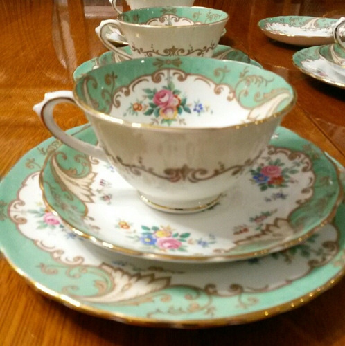 Trios  De  Te  De Porcelana  Tuscan  England  Leer Descrip