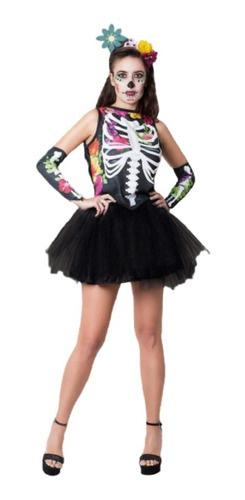 Disfraz Halloween Bruja Adulto Calavera Esqueleto Disfraces