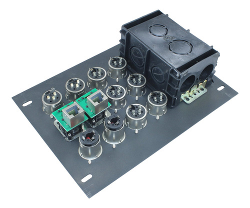 Caja De Piso Empotrada Fbl12 + Ac Con 6 Xlr Hembra, 2 Xlr 2