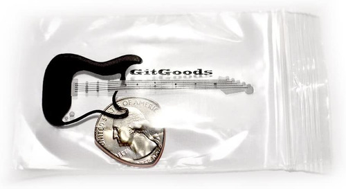 Imagen 3 de 3 de Pua De Guitarra Hecha Con Moneda De 25 Centavos De Dolar,