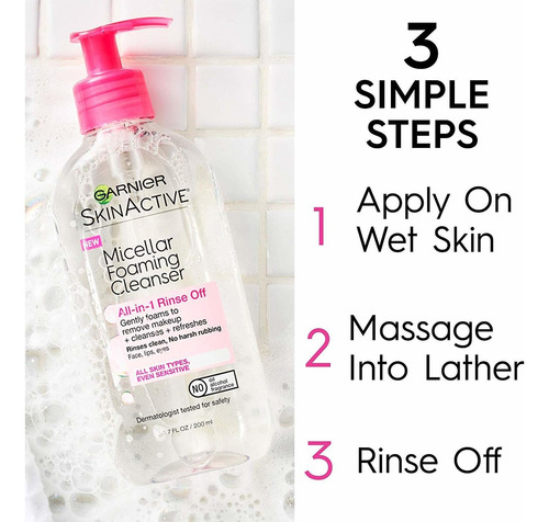 Garnier Skinactive Micelar Espuma Facial Wash, Para Todos Lo