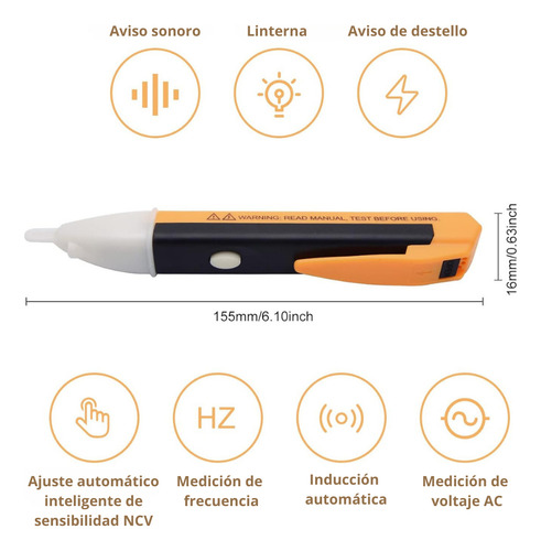 Set 15 Detectores De Voltaje Tipo Pluma Portátiles Cat Ii-10