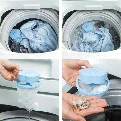 Imagem 6 de 7 de Kit 4 Coletores Tira Pelos Flutuante P/máquinas Lava Roupa