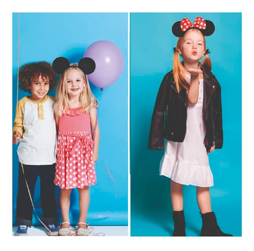 Pack Vinchas Tela Orejas Mickey Mouse Disney X 6