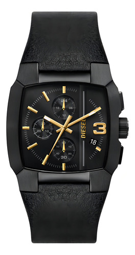 Reloj Dz4645 para Hombre correa de cuero Color Negro Diesel